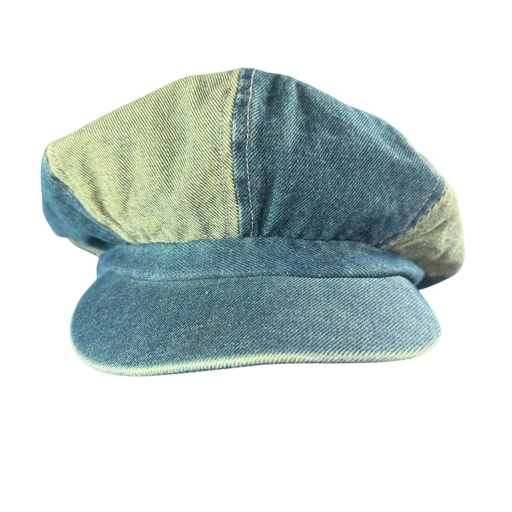 Newsboy paperboy beret denim jean‎ patchwork hat cap 57.5 (7 1/8-7 1/4)